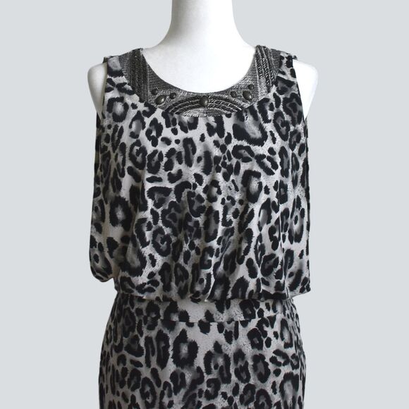 Dress Barn Animal Print Dress Size 4 - Picture 4 of 7
